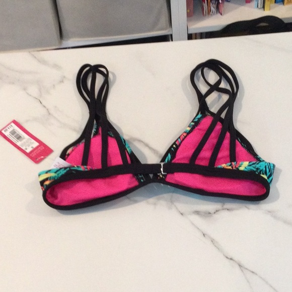 NWT Target Xhilaration tropical printed bikini top, small. - Picture 2 of 3